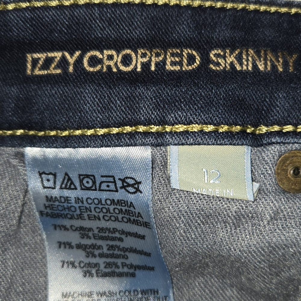 Michael Kors Izzy Cropped Skinny 5 Pocket Dark Wash Jeans sz 12 - Picture 5 of 5